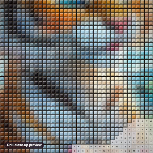 Close-up preview of the Attractive Tiger Tots diamond painting with square 5D drills and printed canvas symbols