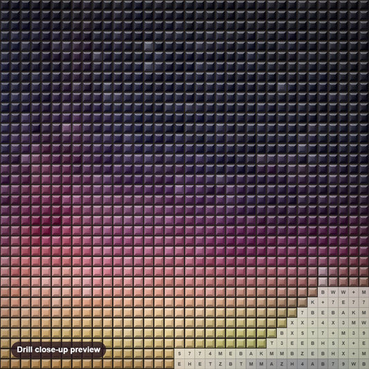 Close-up preview of the Aurora Borealis Night Sky diamond painting with square 5D drills and printed canvas symbols