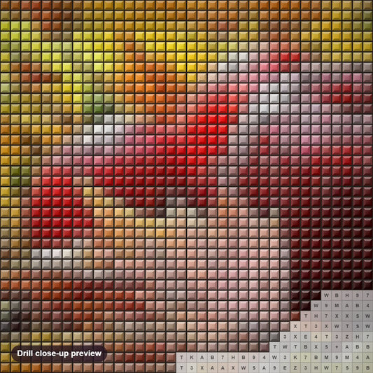 Close-up preview of the Autumn Leaves & Fruits diamond painting with square 5D drills and printed canvas symbols