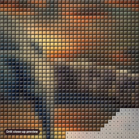 Close-up preview of the Baby Elephant at Fantasy Place diamond painting with square 5D drills and printed canvas symbols