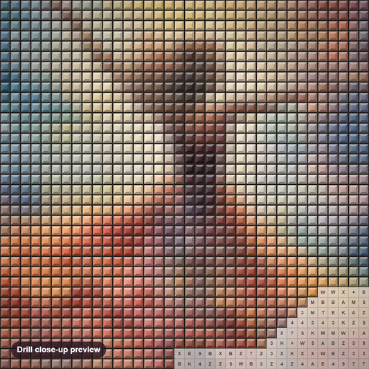 Close-up preview of the Ballet Dance diamond painting with square 5D drills and printed canvas symbols
