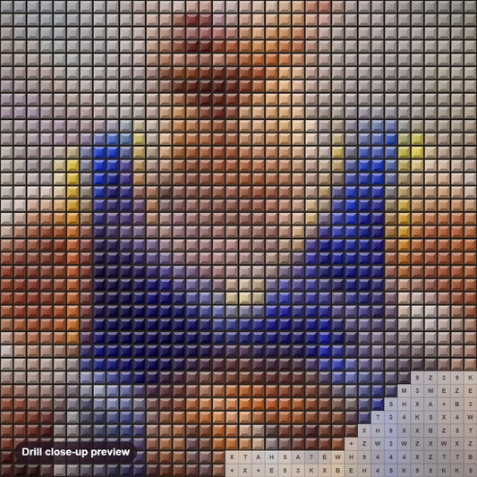 Close-up preview of the Basket Ball Player diamond painting with square 5D drills and printed canvas symbols