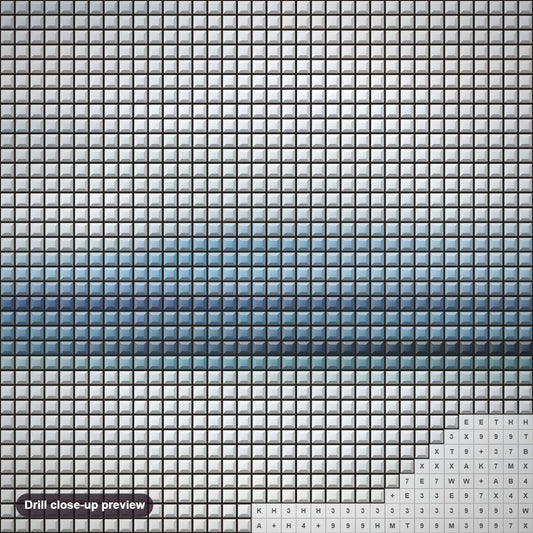 Close-up preview of the Beach diamond painting with square 5D drills and printed canvas symbols
