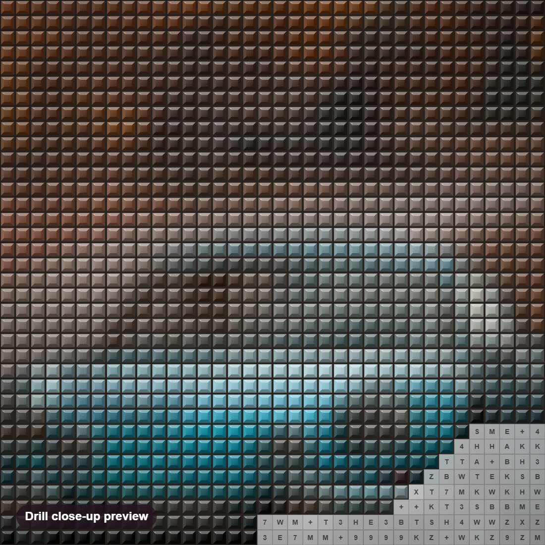 Close-up preview of the Beautiful Car diamond painting with square 5D drills and printed canvas symbols