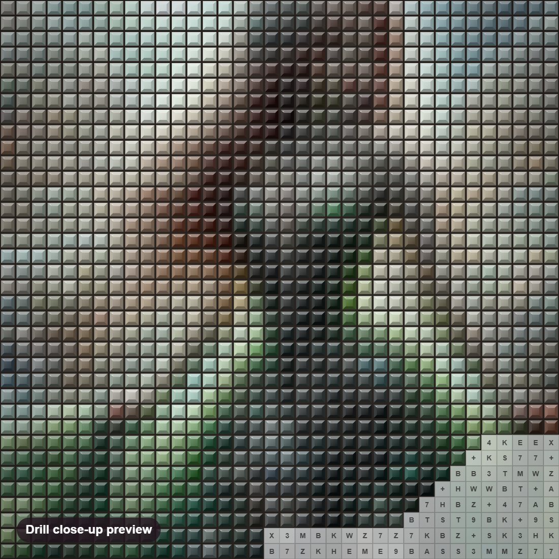 Close-up preview of the Beautiful Fairy with Large Detailed Wings diamond painting with square 5D drills and printed canvas symbols