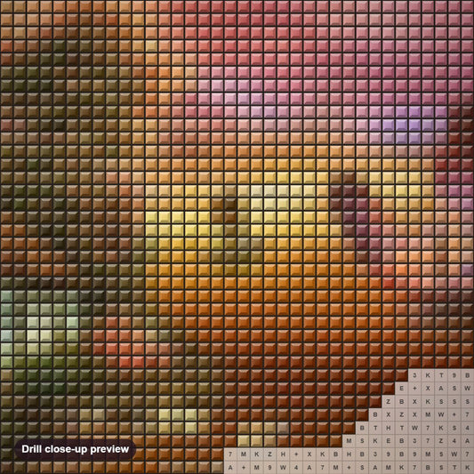 Close-up preview of the Beautiful Scenery diamond painting with square 5D drills and printed canvas symbols