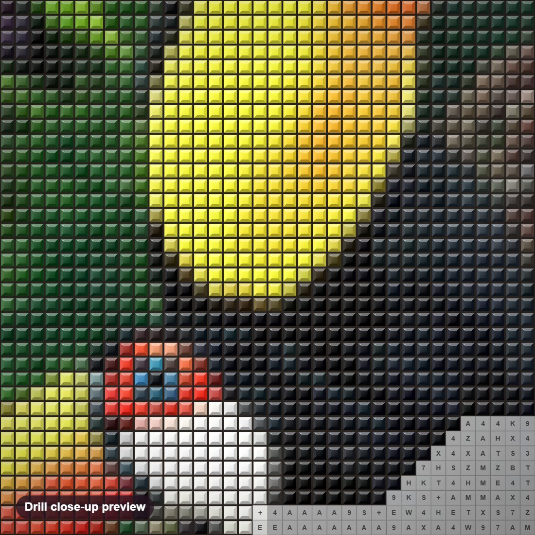 Close-up preview of the Beautiful Toucan Birds Pair diamond painting with square 5D drills and printed canvas symbols