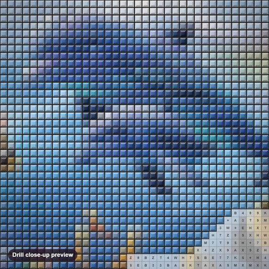 Close-up preview of the Beautiful Under Water World diamond painting with square 5D drills and printed canvas symbols