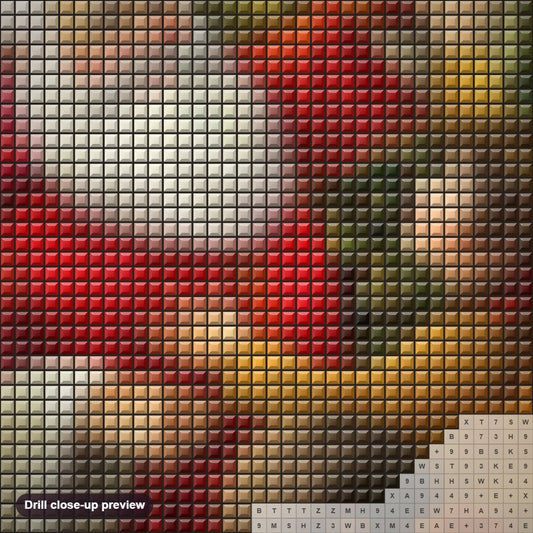 Close-up preview of the Best Time to Give Christmas Gifts diamond painting with square 5D drills and printed canvas symbols