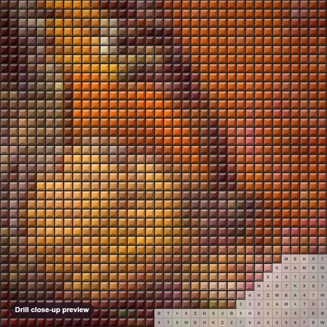 Close-up preview of the Bless the Day diamond painting with square 5D drills and printed canvas symbols