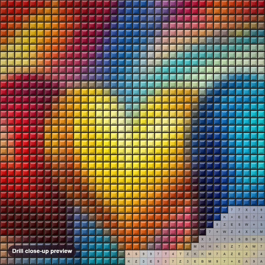 Close-up preview of the Bonded Three Hearts diamond painting with square 5D drills and printed canvas symbols
