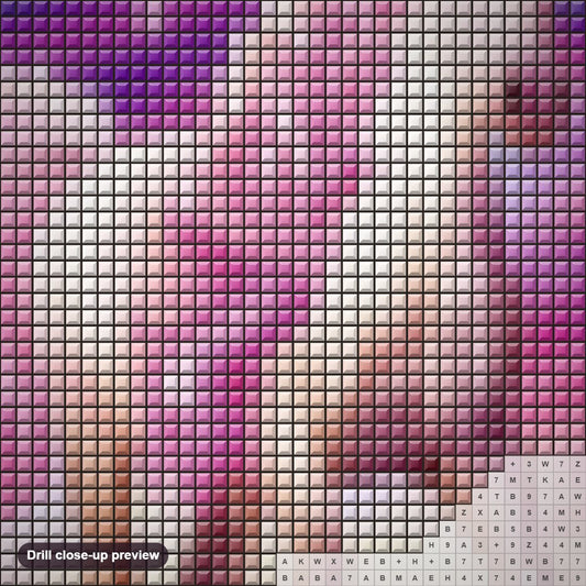 Close-up preview of the Butterflies & Fantasy Horse with Rainbow Background diamond painting with square 5D drills and printed canvas symbols
