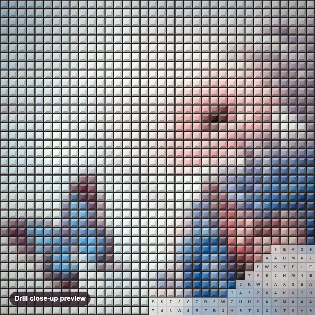 Close-up preview of the Butterflies Flying to Sky diamond painting with square 5D drills and printed canvas symbols