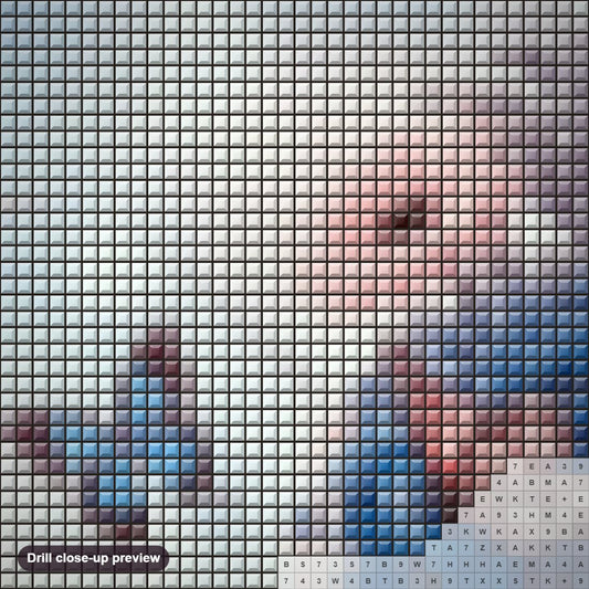 Close-up preview of the Butterflies Flying to Sky diamond painting with square 5D drills and printed canvas symbols