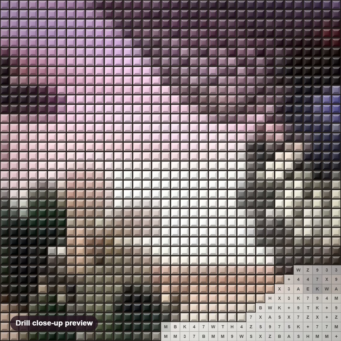 Close-up preview of the Butterflies & Landscape Beauty diamond painting with square 5D drills and printed canvas symbols