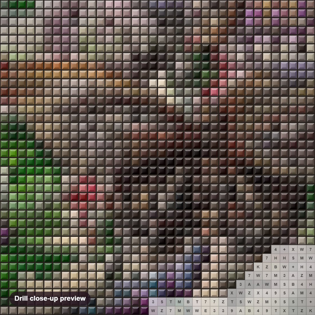 Close-up preview of the Butterfly Art diamond painting with square 5D drills and printed canvas symbols