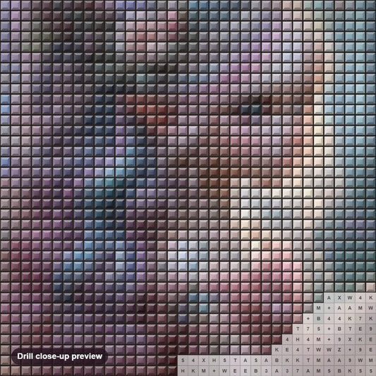Close-up preview of the Butterfly Fairy in Gilltring Garden diamond painting with square 5D drills and printed canvas symbols