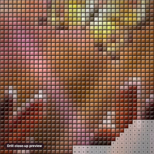 Close-up preview of the Butterfly Flying into the Sky diamond painting with square 5D drills and printed canvas symbols