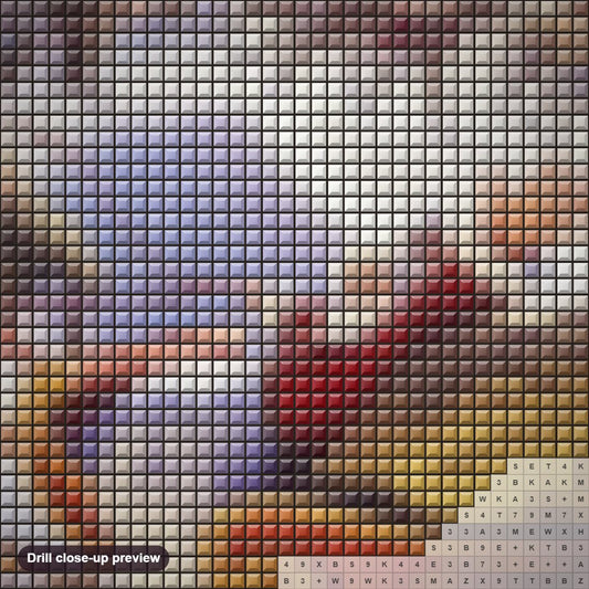 Close-up preview of the Bye Bye Santa Claus diamond painting with square 5D drills and printed canvas symbols