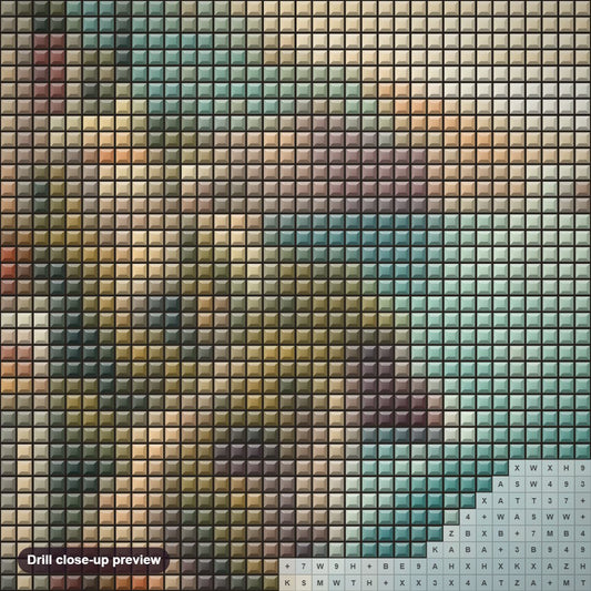 Close-up preview of the Capri Italy diamond painting with square 5D drills and printed canvas symbols