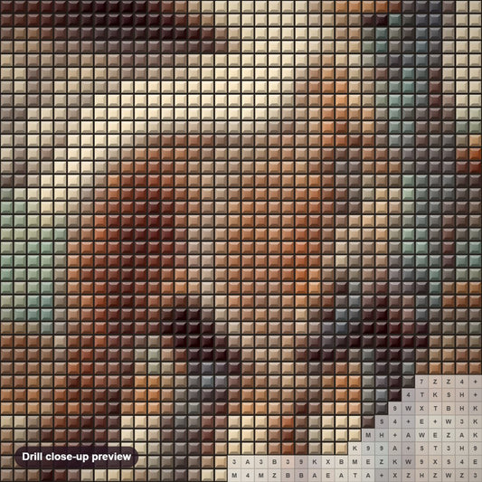 Close-up preview of the Capturing Nature's Art diamond painting with square 5D drills and printed canvas symbols