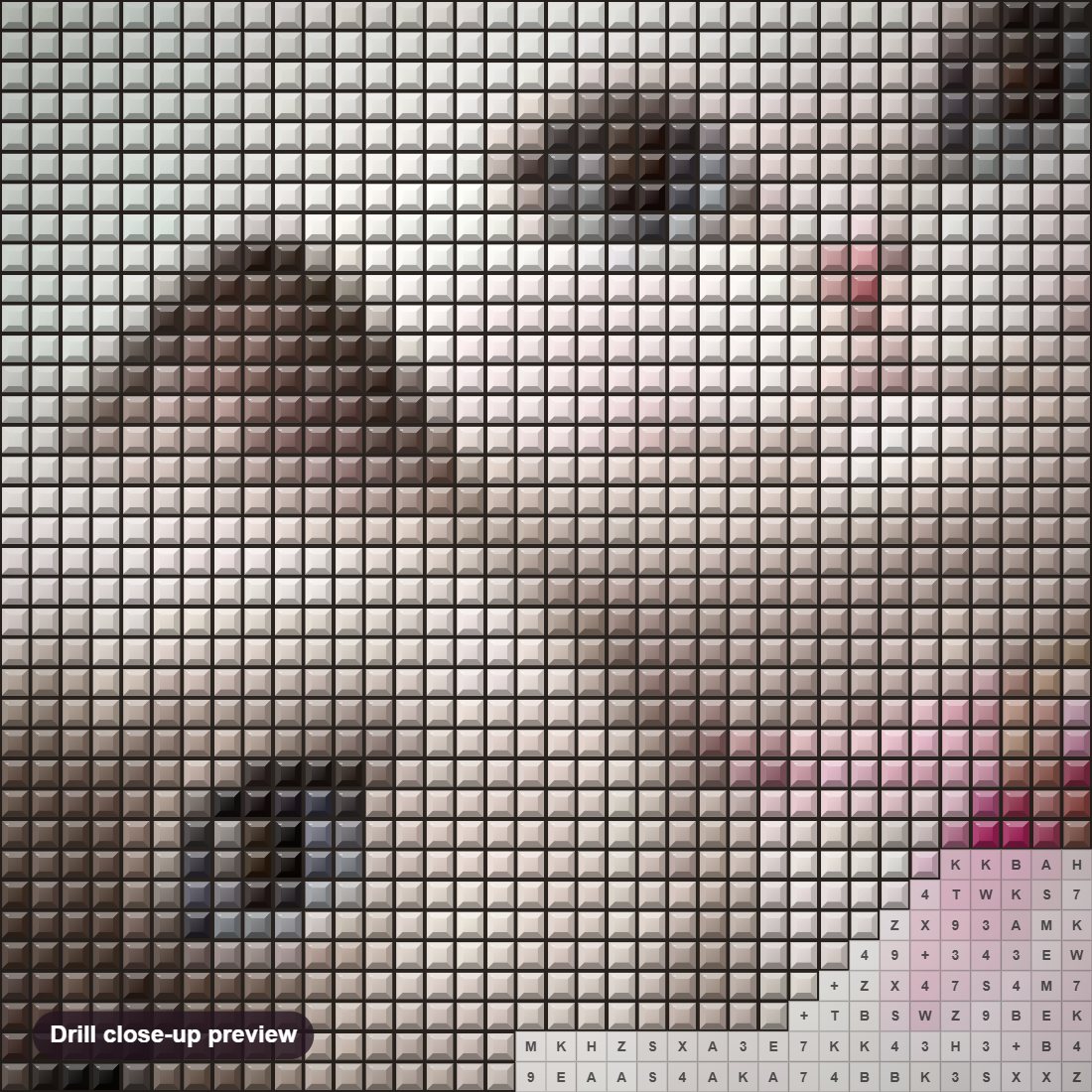 Close-up preview of the Cartoon Cats diamond painting with square 5D drills and printed canvas symbols