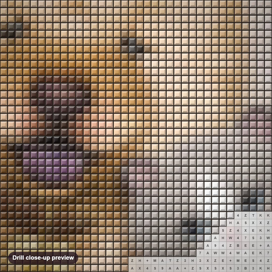 Close-up preview of the Cartoon Dog & Cat diamond painting with square 5D drills and printed canvas symbols