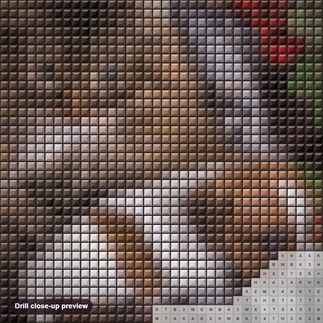 Close-up preview of the Cat & Cute Puppy diamond painting with square 5D drills and printed canvas symbols