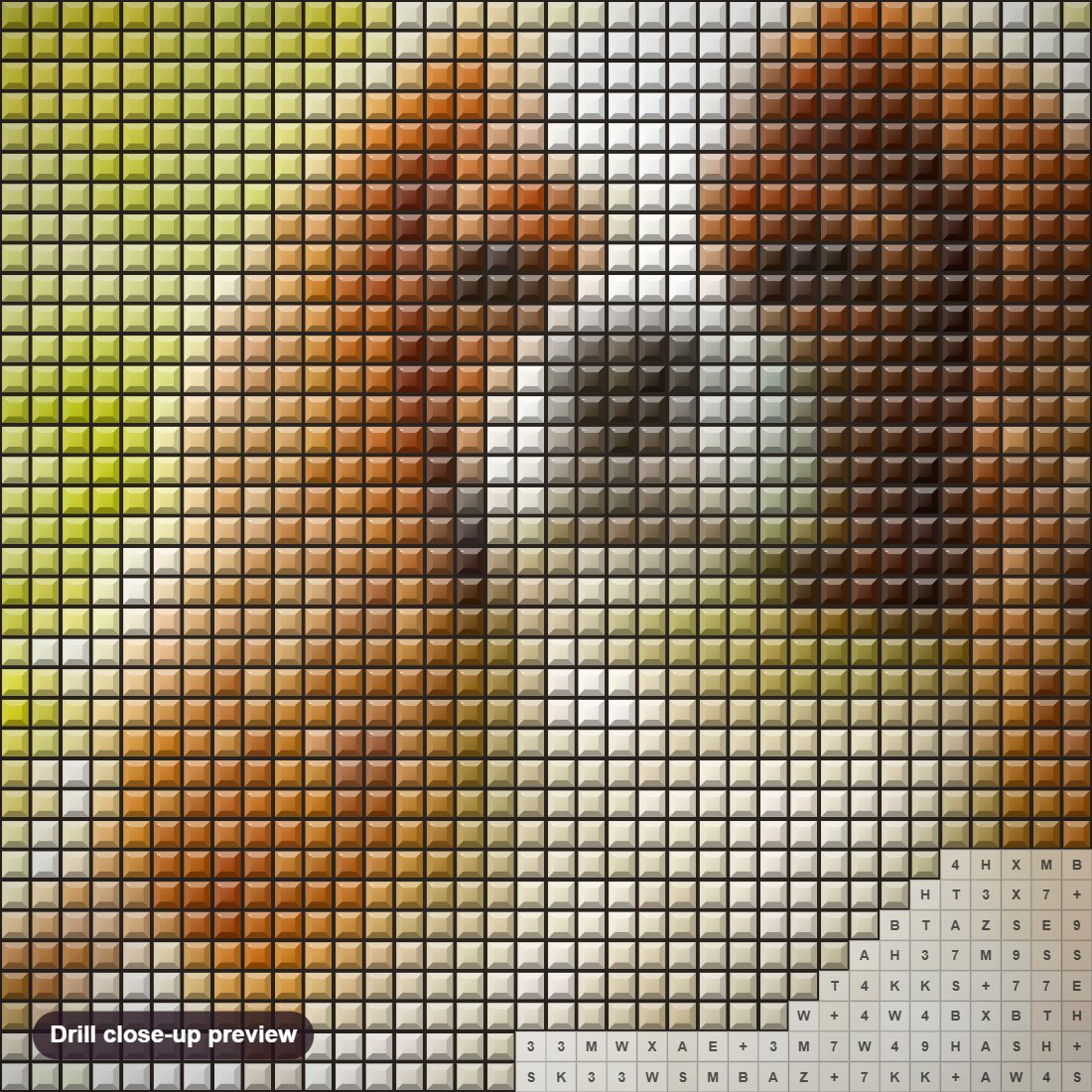 Close-up preview of the Cavalier King Charles Spaniel Puppy diamond painting with square 5D drills and printed canvas symbols