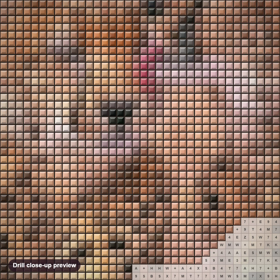 Close-up preview of the Cheetah Pair in Love diamond painting with square 5D drills and printed canvas symbols