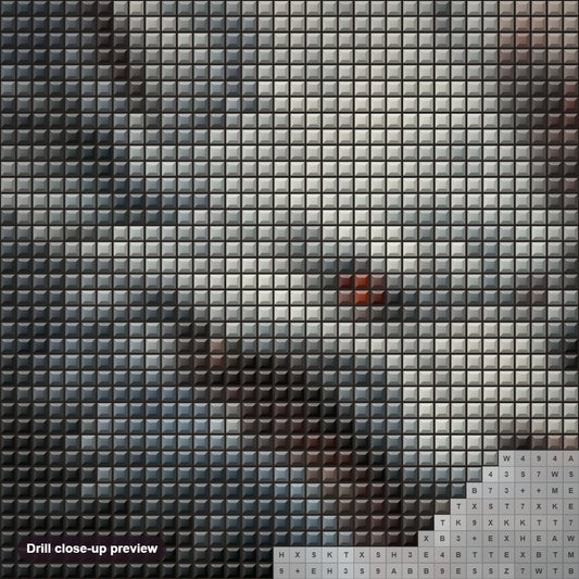 Close-up preview of the Chinese Dragon diamond painting with square 5D drills and printed canvas symbols