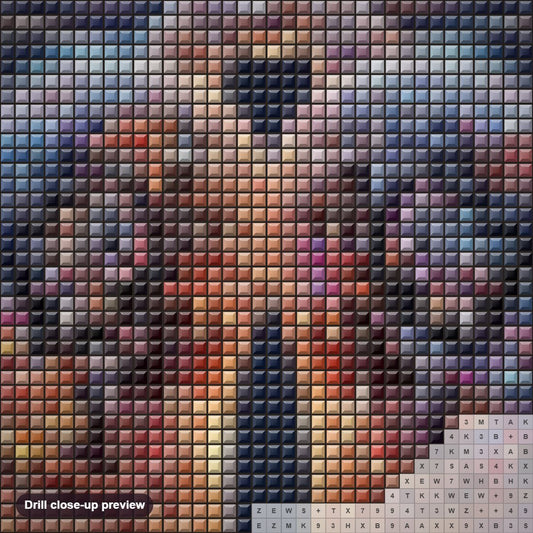 Close-up preview of the Christmas Bells diamond painting with square 5D drills and printed canvas symbols