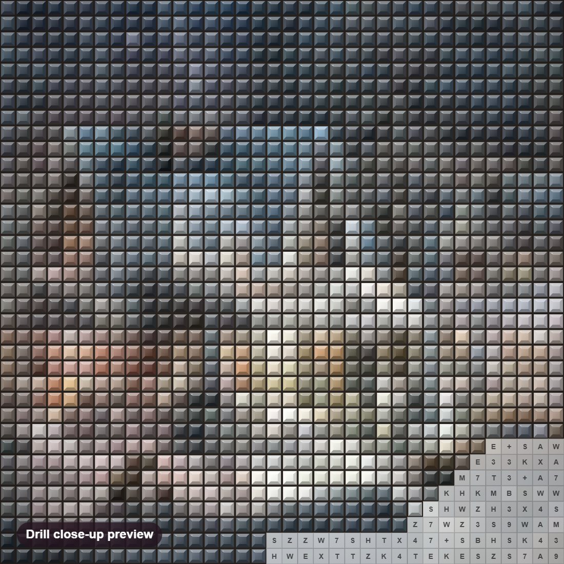 Close-up preview of the Christmas Season Snow Scene diamond painting with square 5D drills and printed canvas symbols