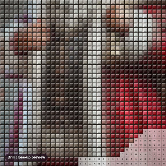 Close-up preview of the Christmas Vibes diamond painting with square 5D drills and printed canvas symbols