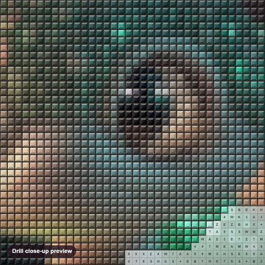 Close-up preview of the Close Up Look At A Baby Snake diamond painting with square 5D drills and printed canvas symbols