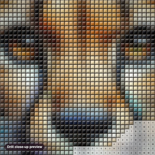 Close-up preview of the Close Up Shot of a Cheetah diamond painting with square 5D drills and printed canvas symbols