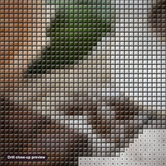 Close-up preview of the Coffee Cup & Chocolate Bar diamond painting with square 5D drills and printed canvas symbols