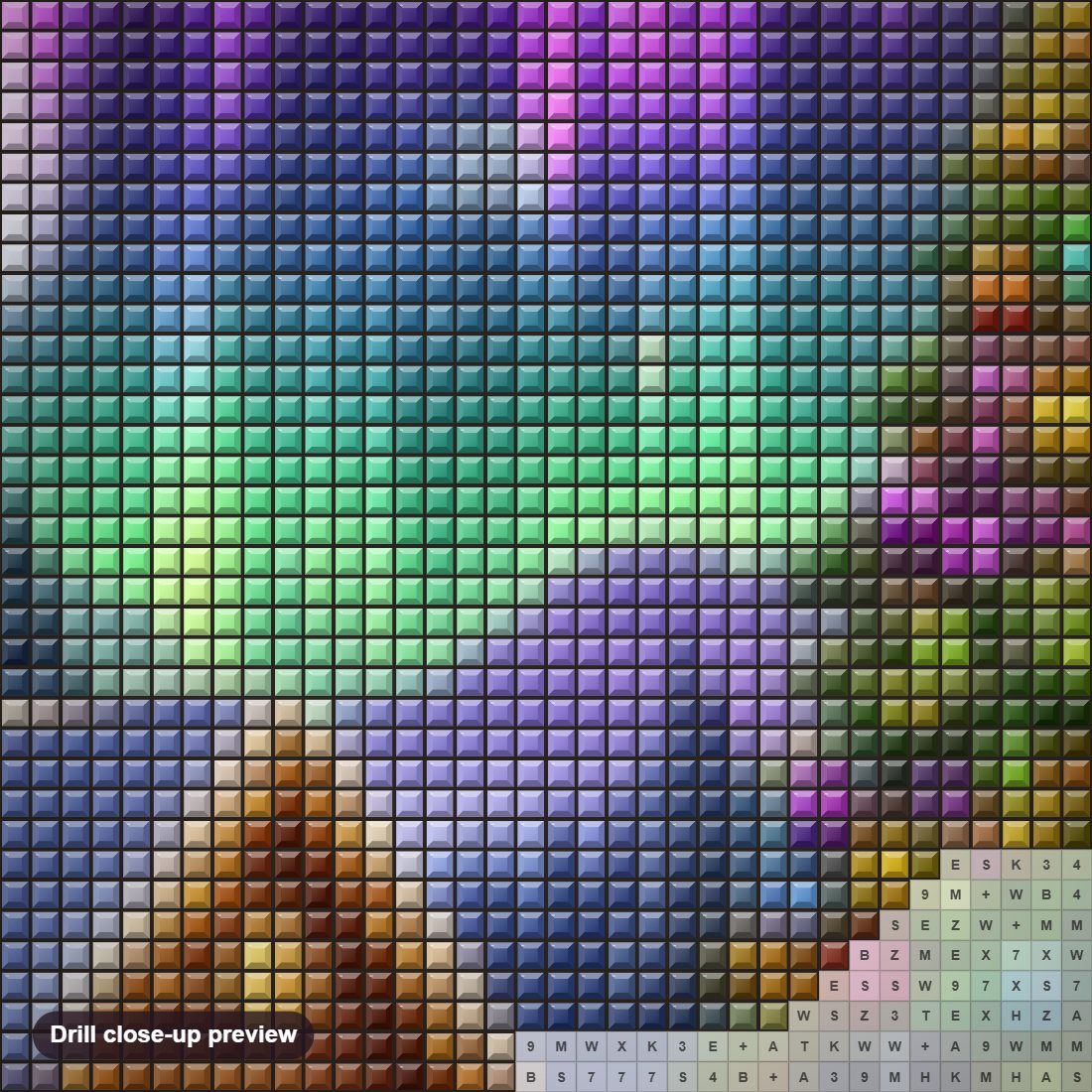 Close-up preview of the Colourful Christmas is Here diamond painting with square 5D drills and printed canvas symbols