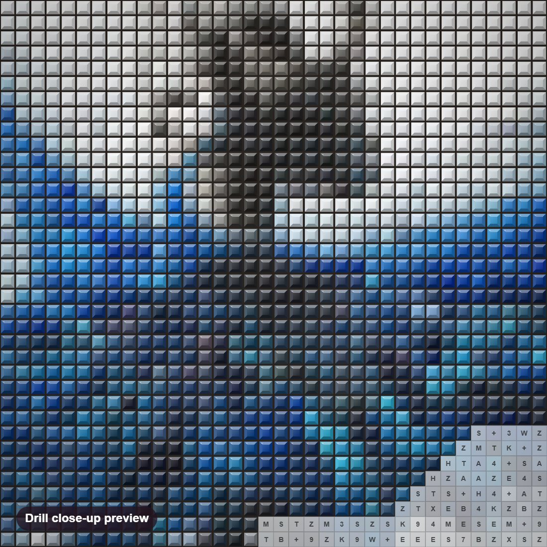 Close-up preview of the Contemporary Dance Art diamond painting with square 5D drills and printed canvas symbols