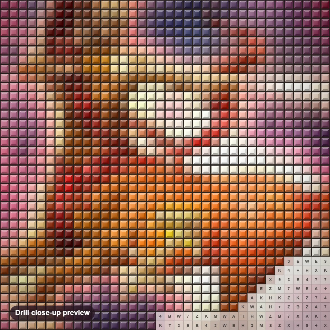 Close-up preview of the Zodiac Sagittarius diamond painting with square 5D drills and printed canvas symbols