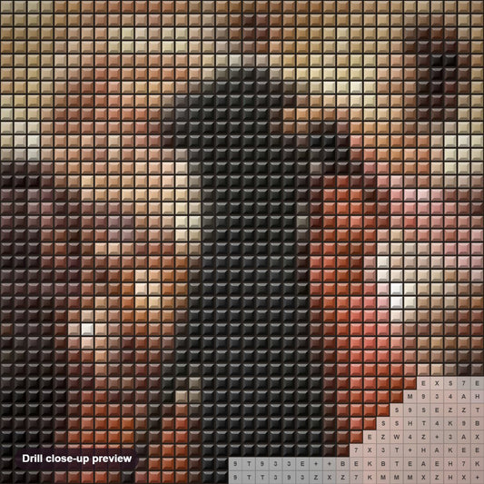 Close-up preview of the Couple Dancing on Street diamond painting with square 5D drills and printed canvas symbols