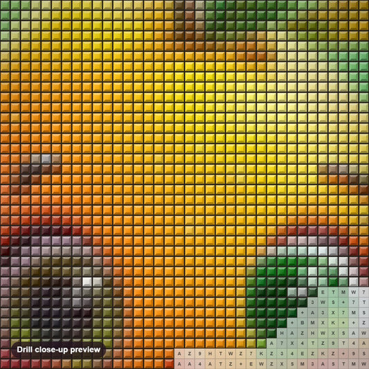 Close-up preview of the Cute and Adorable  Fruit Character diamond painting with square 5D drills and printed canvas symbols