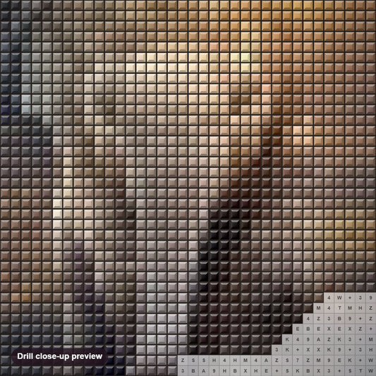 Close-up preview of the Cute Baby Elephant diamond painting with square 5D drills and printed canvas symbols