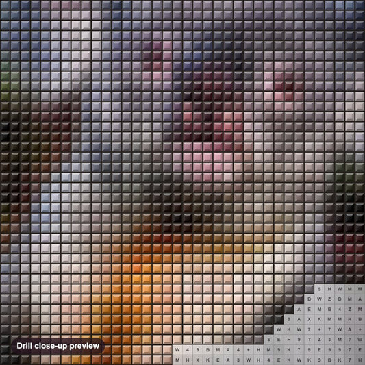 Close-up preview of the Cute Baby Koala diamond painting with square 5D drills and printed canvas symbols