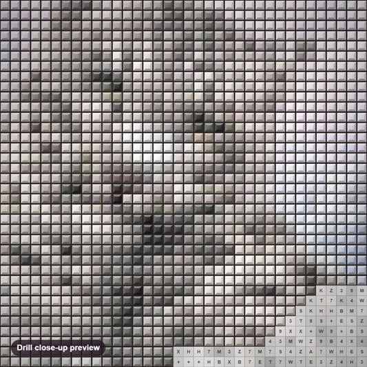 Close-up preview of the Cute Baby Leopard diamond painting with square 5D drills and printed canvas symbols