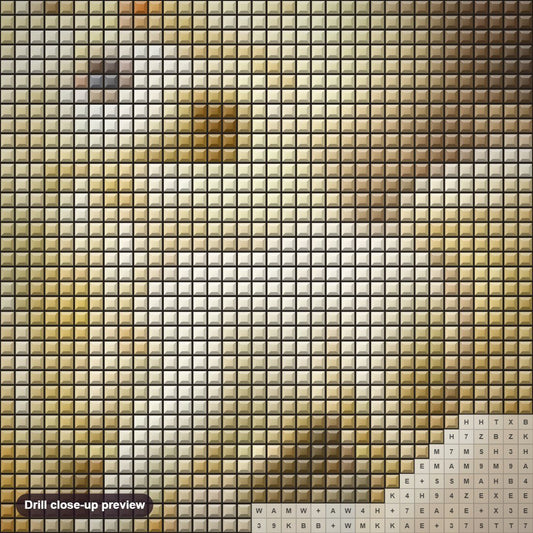 Close-up preview of the Cute Baby Unicorn diamond painting with square 5D drills and printed canvas symbols