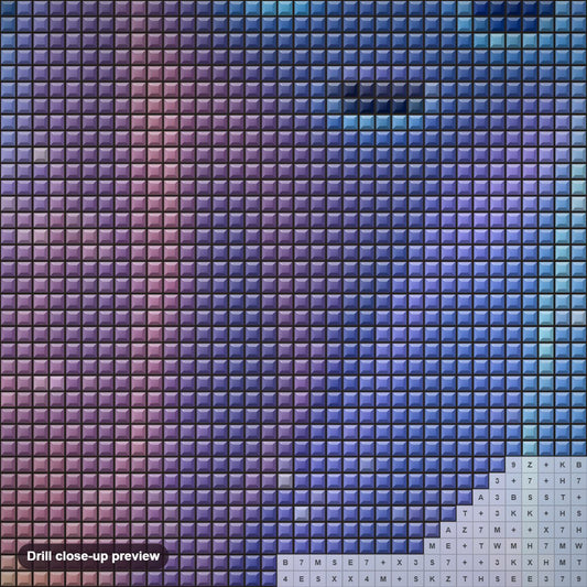 Close-up preview of the Cute Ghost Halloween Concept diamond painting with square 5D drills and printed canvas symbols