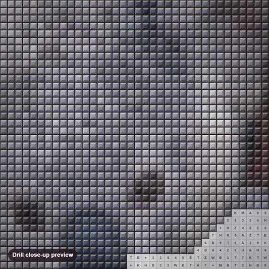 Close-up preview of the Cute Koala Bear diamond painting with square 5D drills and printed canvas symbols