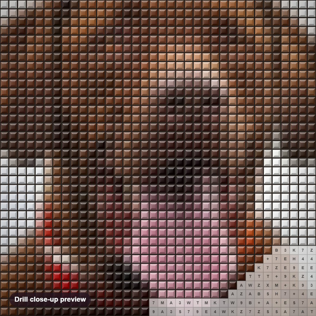 Close-up preview of the Cute Labrador diamond painting with square 5D drills and printed canvas symbols