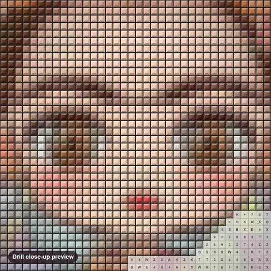 Close-up preview of the Cute Little Cartoon Girl diamond painting with square 5D drills and printed canvas symbols